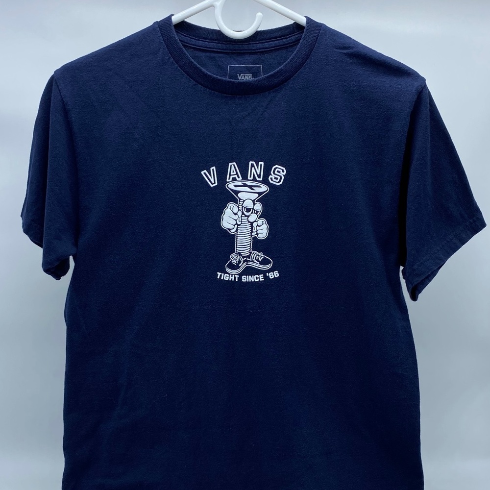 VANS SCREW TIGHT T-SHIRT Navy Blue Mens Small